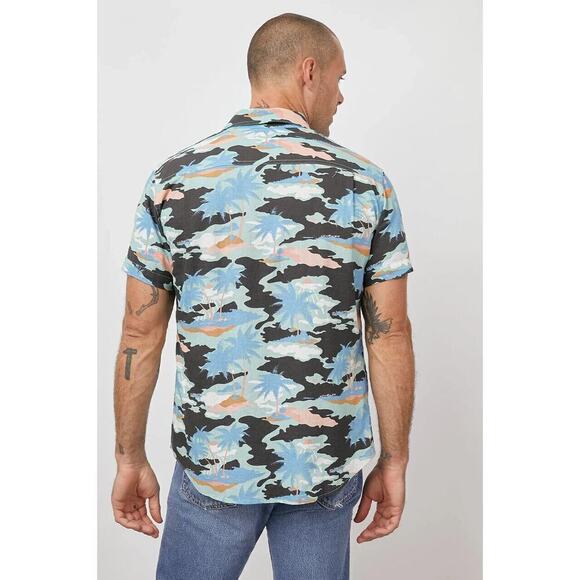 Rails Carson Hawaiian Shirt Mens Size 2X Camo Tropical Aloha Short Sleeves NWT - Picture 8 of 11